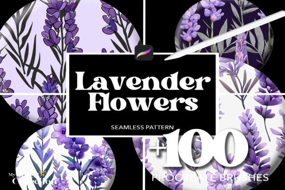 100 Procreate Lavender Flower Brushes