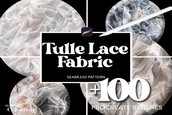 100 Procreate Tulle Lace Fabric Brushes