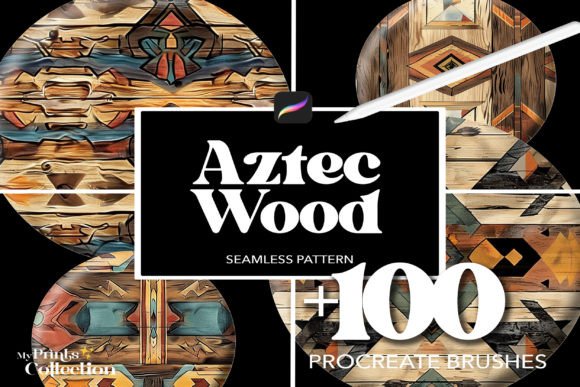 100 Procreate Wood Aztec Brushes