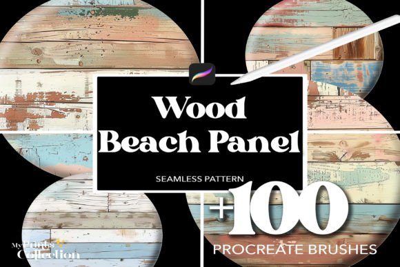 100 Procreate Wood Beach Panel Brushes