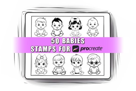 50 Baby Procreate Stamps Brushes