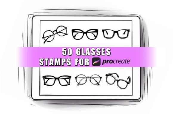 50 Glasses Procreate Stamps Brushes