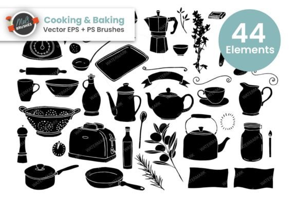 Cooking Baking Vector Brushes: A Versatile Toolkit for Culinary Design Projects