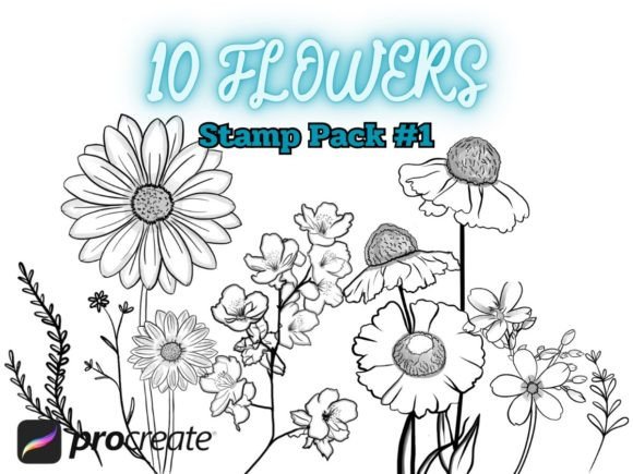 Procreate 10 Brushes Stamps Wild Flower: Elevate Your Digital Art