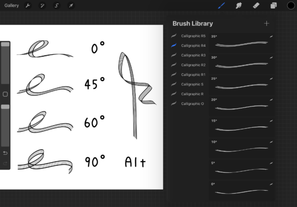 Procreate Calligraphic Brushes iv: Mastering Ribbon Typography